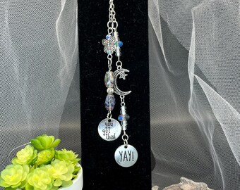 Ciondolo Luna e Farfalla – Accessorio ispiratore per specchietto retrovisore dell'auto