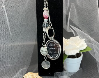 Ciondolo da appendere alla cornice per foto – Fermaglio a cuore con etichette "Benedetto" e "Amato", accento di perline