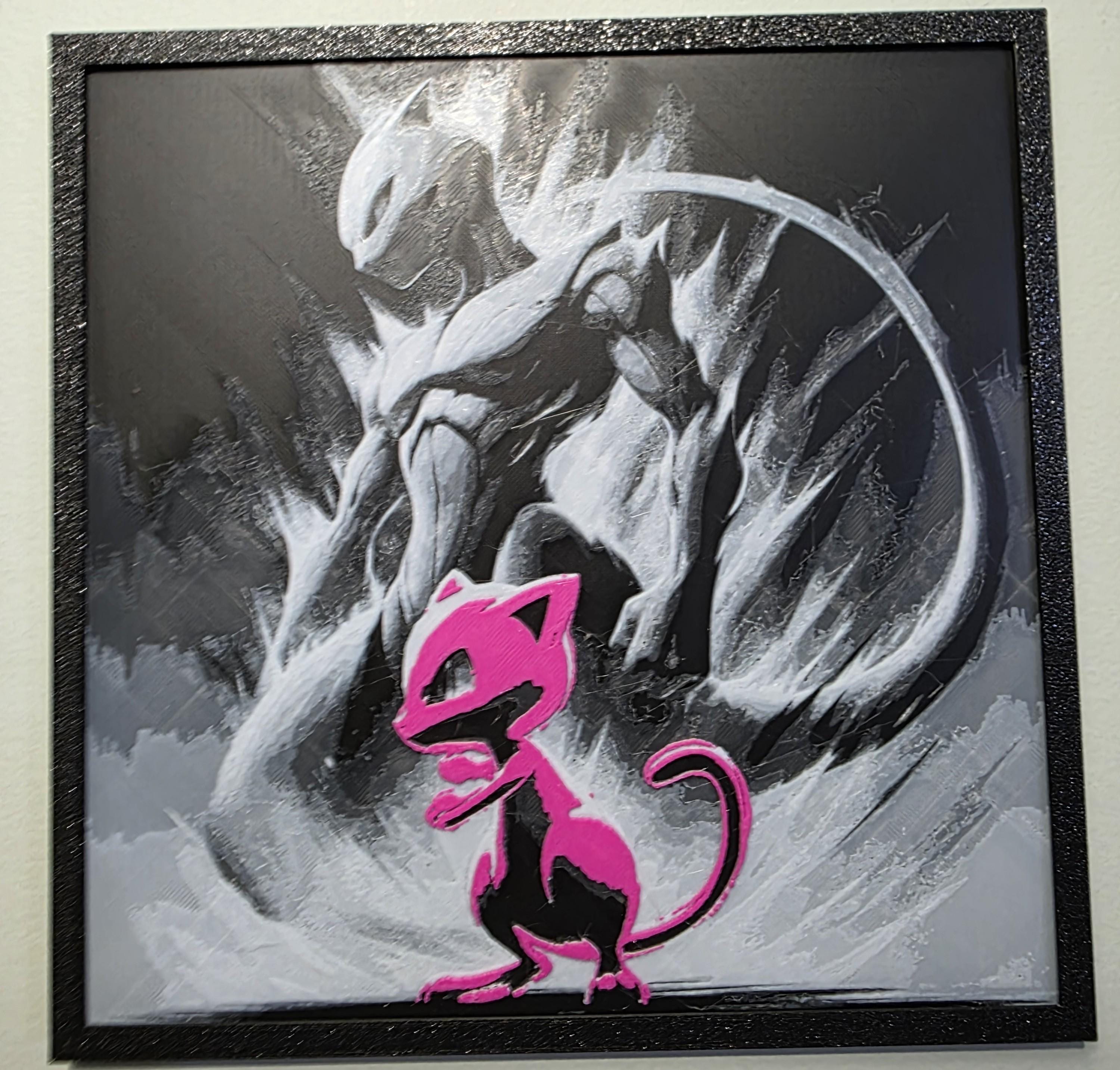 Pokémon Mew and Mewtwo 3D Printed Picture - Etsy