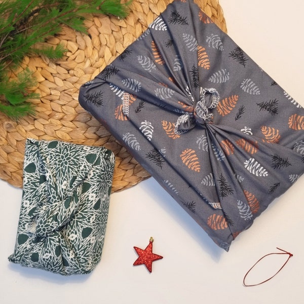 Furoshiki Geschenkverpackung Stofftuch wiederverwendbar nachhaltig umweltfreundlich Geschenkpapier christmas fabric wrapping cloth