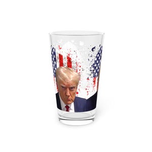 Donald Trump American Flag Beer Pint Glass | 16oz