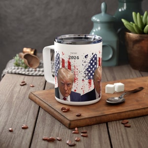 Donald Trump 2024 Coffee Mug: 10oz Insulated Stainless Steel Tumbler