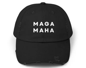 MAGA MAHA Distressed Cotton Twill Cap - 2024 Election Merch