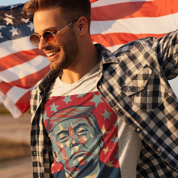 Donald Trump Inspired Tee, Unisex Patriotic Design, Ideal for Election Season, Great Political Enthusiast Gift
