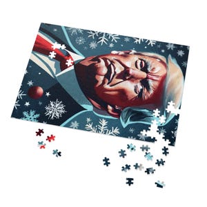 Political Christmas Jigsaw Puzzle, Trump Holiday White Elephant Gift, 30-1000 Pieces, Fun Xmas Activity, Festive Home Decor