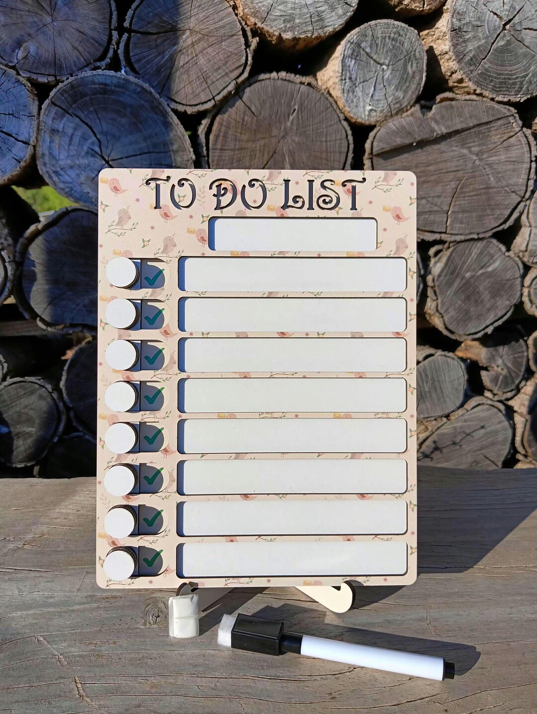 Customizable Interactive to Do List Sliding Wooden Checklist Board Back ...
