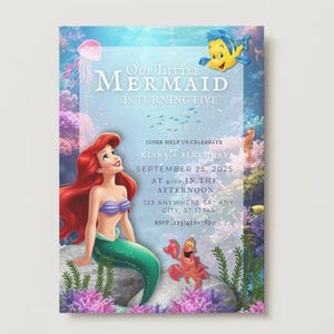 The Little Mermaid Birthday Party Invitation (customized)