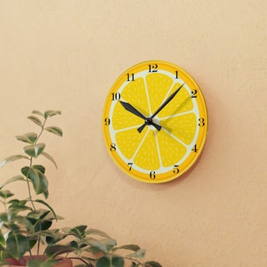 Lemon Wall Clock, Kitchen Wall Clock