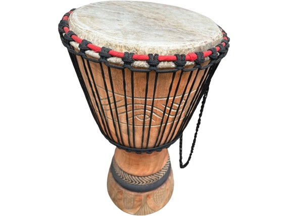 Handmade Ghanaian Djembe Drum: Tweneboa Hardwood & Goatskin