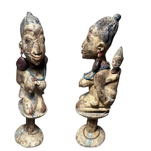 Yoruba Shango Horseman Sculpture, Authentic African Tribal Art, Ancient Statue