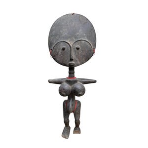Antique Akuaba Fertility Doll: Traditional Ghanaian Ashanti Wood Sculpture