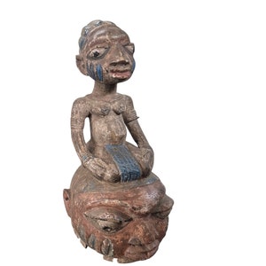Authentic Yoruba Epa Mask - Carved Wood Sculpture, Nigerian Tribal Art, African Spiritual Figure, Ethnic Statue Museum Quality Collectible