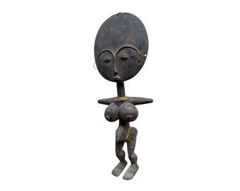 Authentic Akan Akuaba Fertility Doll: Traditional Ashanti Wood Sculpture