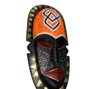 Beaded African Mask: Hand Carved Sese Wood Tribal Decor image 6