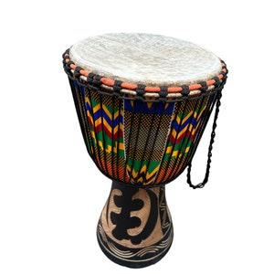 Authentic West African Djembe Drum Hand Carved Wooden Afro Beats Maker Festival Music Art Traditional Percussion for Musicians and Students