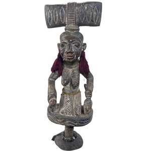 Rare Yoruba Shango Sculpture: Vintage Nigerian Tribal Art