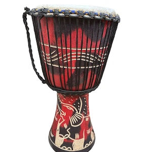 Djembe-Trommel, afrikanisches Musikinstrument aus reinem Massivholz, Geschenk für Sohn, Keiner Rost, handgemachter Trommel-Akzent, 25 Zoll