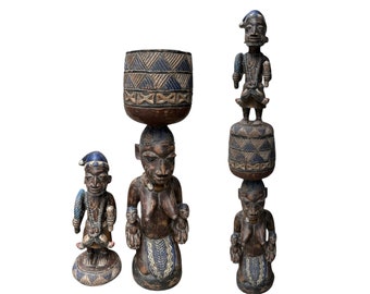 Antique Yoruba Ere Ibeji Sculpture: Ifa Divination Pot, Nigeria