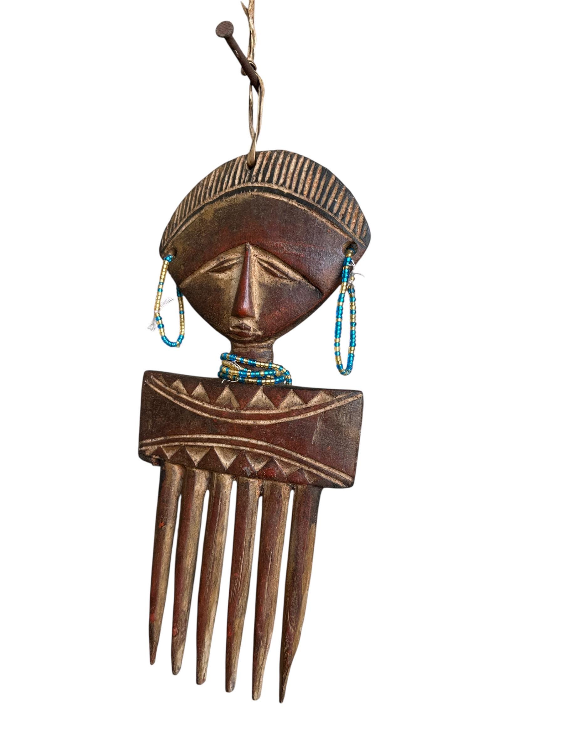 Ghanaian Ashanti Comb Duafe: Akan Wood Carving, African Tribal Hair ...