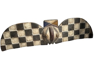 Antique Bwa Hawk Mask: Handcrafted African Tribal Wall Decor