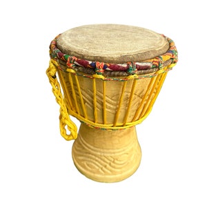 Kleine Djembe Trommel, 7x5 Zoll Miniatur afrikanisches Musikinstrument, Kinder Geburtstagsgeschenke, Spielzeug für Babys, Umweltfreundliche Trommel, Weihnachtsgeschenk
