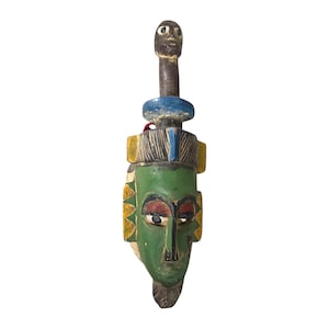 Handcrafted African Mask, Unique Tribal Wall Art, Authentic African Home Decor Handmade Wooden Mask, Ethnic Boho Wall Hanging, Cultural Gift