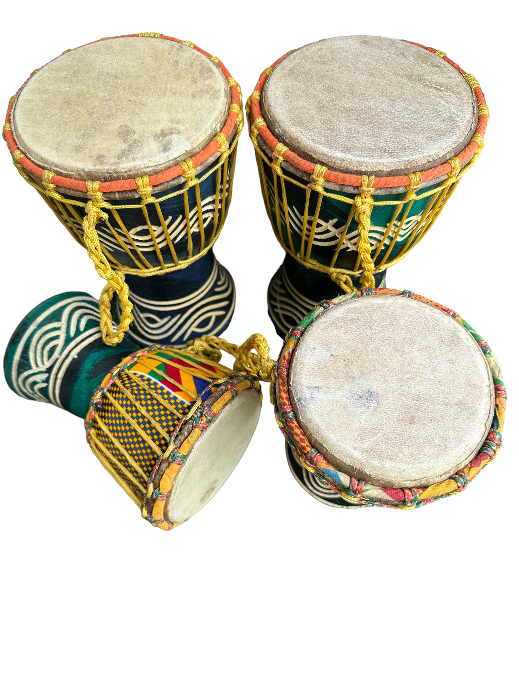 Miniature Djembe Drum, 7x5 Inches and 9x6 Inches Ghanaian Musical