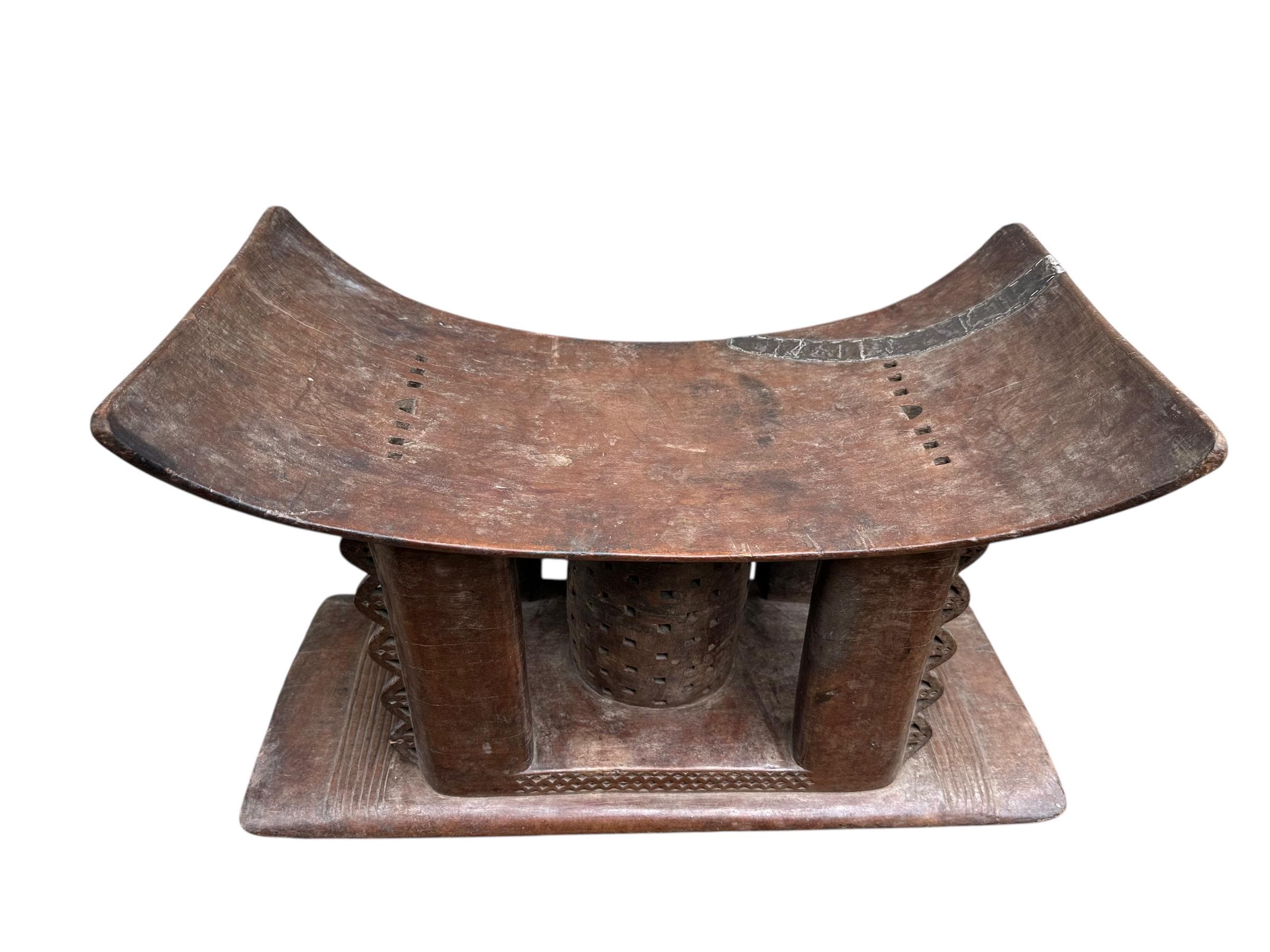 Hand Carved Ashanti Stool: Authentic Ghanaian Tribal Furniture, Asante ...