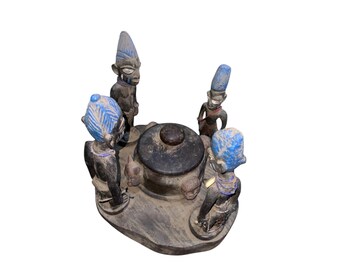 Antique Yoruba Ifa Bowl: Nigerian Tribal Art, Offering Vessel