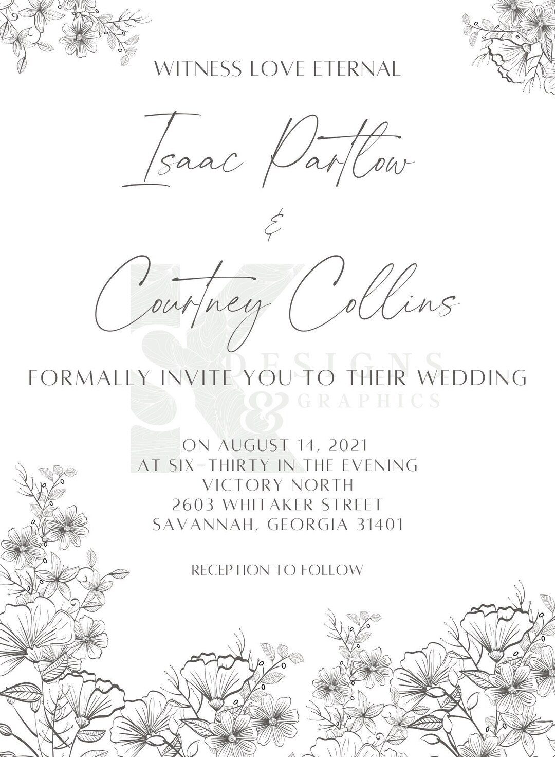 Digital Wedding Invitation Etsy