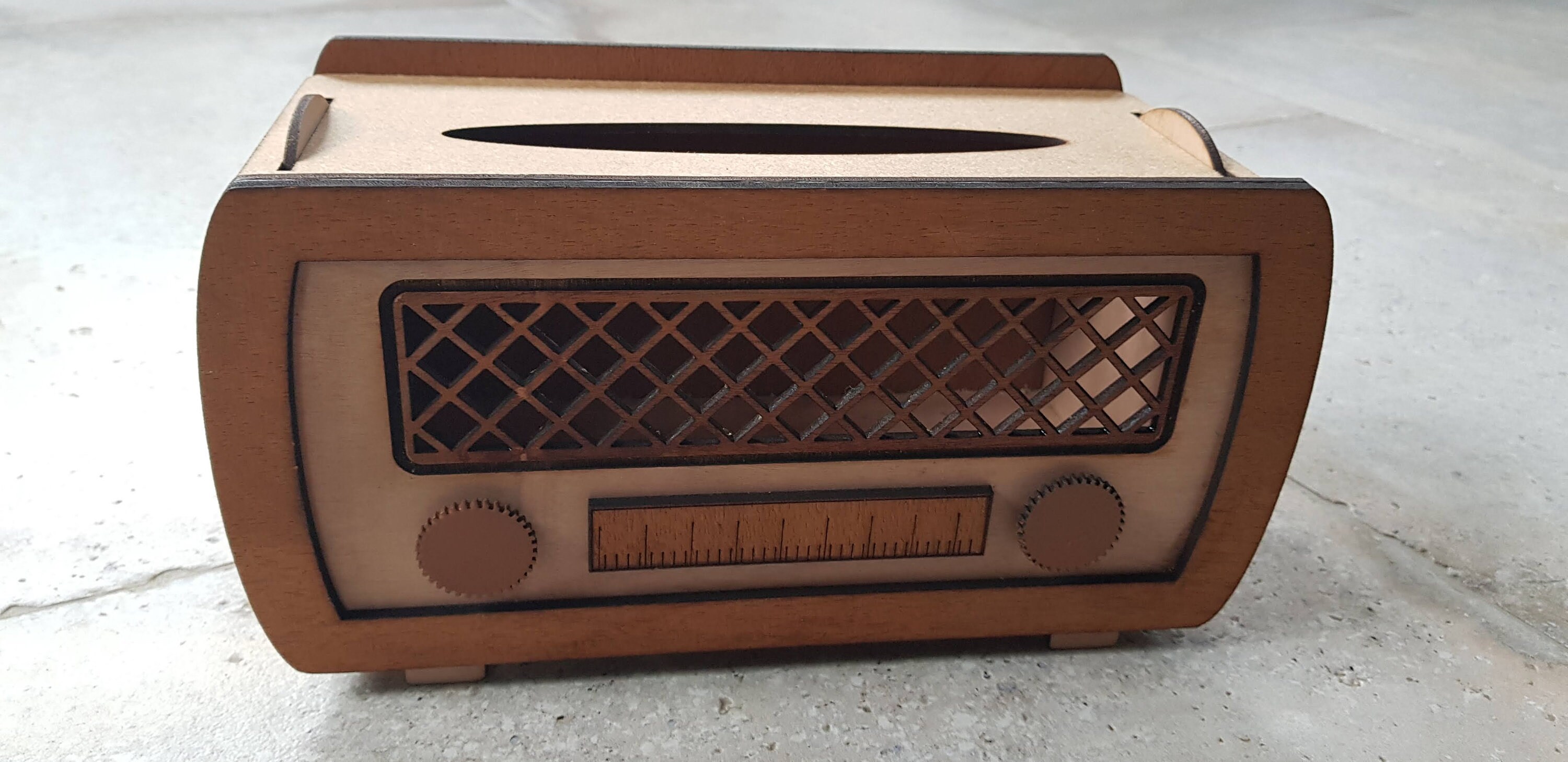 Vintage Radio Tissue Box DXFSVG Laser Cut File Etsy