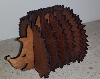 Hedgehog - coaster - DXF-SVG laser cut file