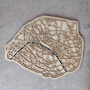 Wielowarstwowa mapa Paryża - plik cyfrowy DXF-SVG do cięcia laserowego
