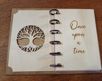 Cuaderno de espiral de madera personalizable SVG DXF | Cuaderno de espiral | Cuaderno grabado con láser | Glowforge Vector