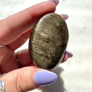 Gold Sheen Obsidian Palmenstein | Goldglanz Obsidian | Geschenk für Kristall-Liebhaber | Schutzkristall | Manifestation Kristall | Kristall Geschenk