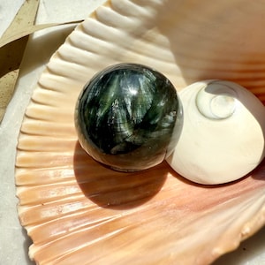 Small Seraphinite Sphere | Seraphinite | Small Crystal Sphere | Gift for Crystal Lover | Crystal Lover Gift | Self Love Crystal