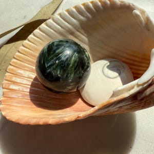 Small Seraphinite Sphere | Seraphinite | Small Crystal Sphere | Gift for Crystal Lover | Crystal Lover Gift | Self Love Crystal