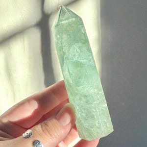 Mint Green Fluorite Tower | Light Green Fluorite Tower | Green Fluorite Tower | Crystal Tower | Altar Decor | Home Decor | Crystal Carving