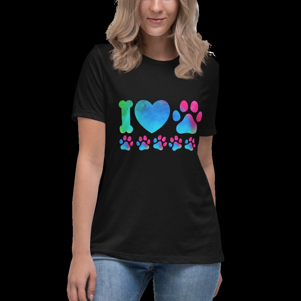 I Love Paws, Graphic Tees for Women Etsy