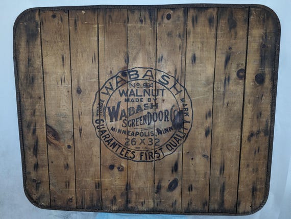 Antique Wabash Mahogany Wabash Screen Door Co. Wood Stove Board - Etsy Antique Wabash Mahogany Wabash Screen Door Co. Wood Stove Board - Etsy