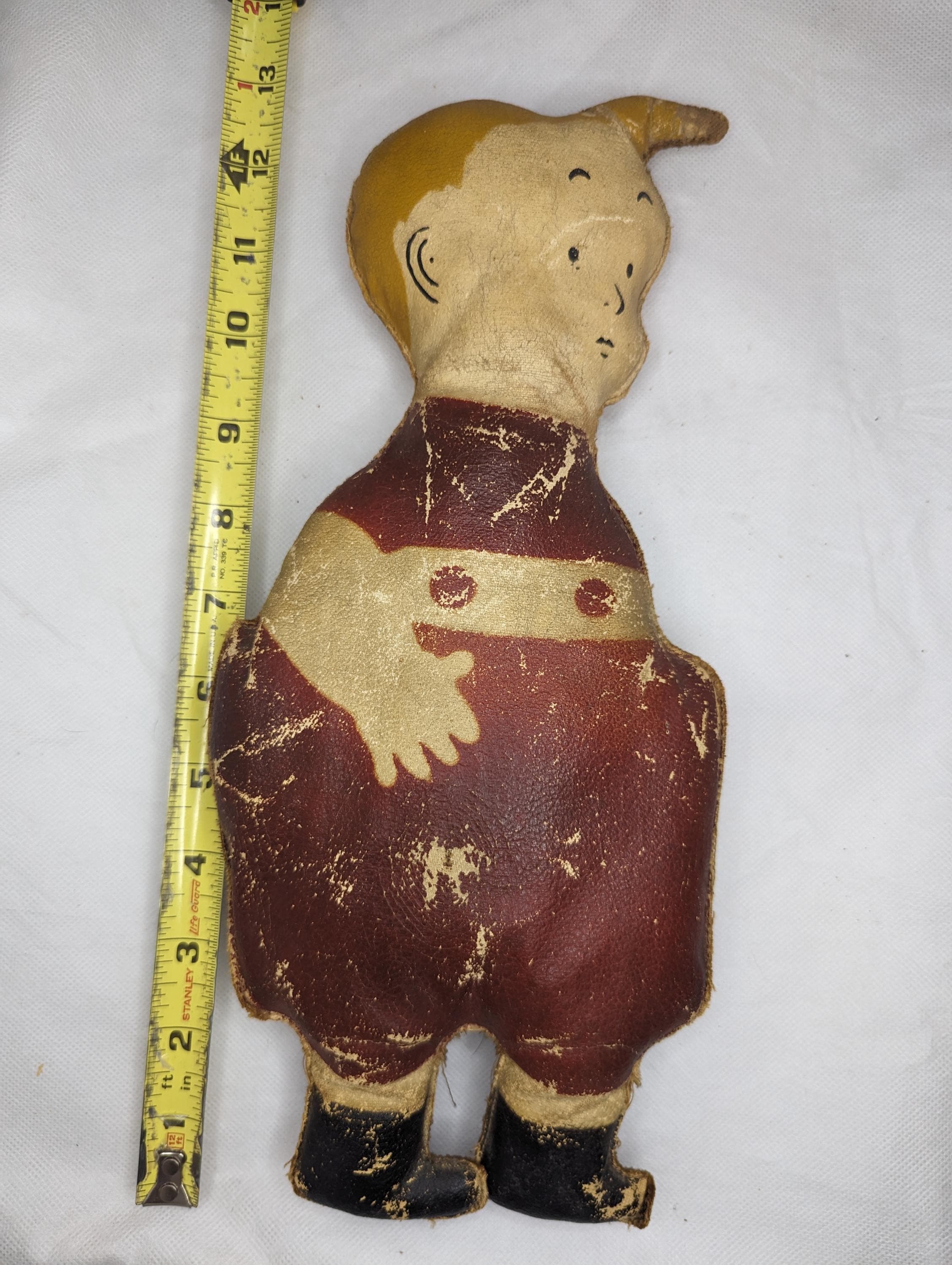 Vintage Antique Skeezix Comic Strip Character Oil Cloth Doll Gasoline