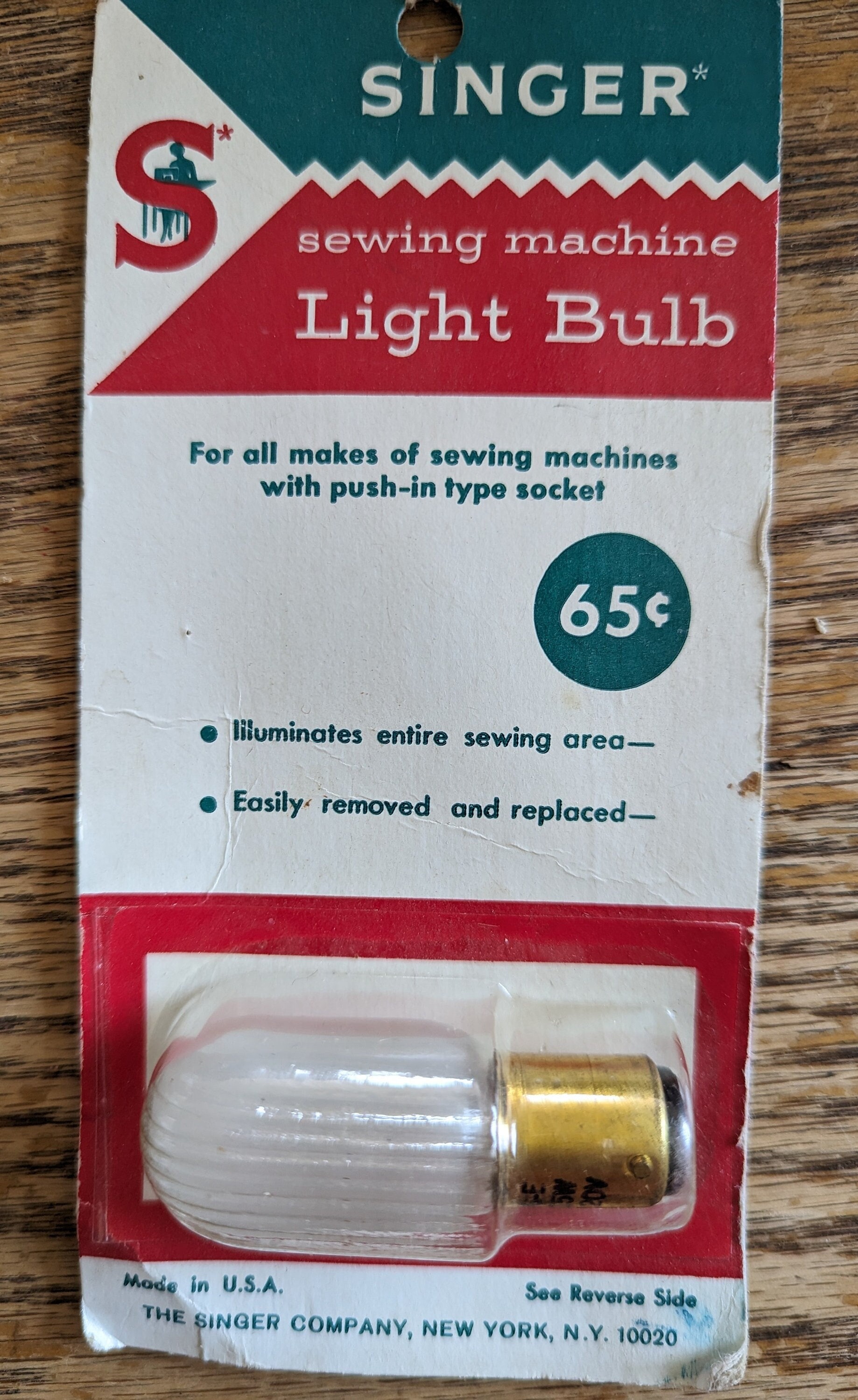 Vintage Light Bulb for Sewing Machine for White Singer 