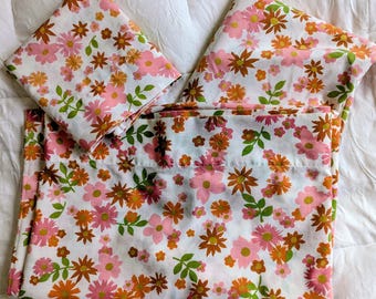 Vintage Sears Fantasia Twin Sheet Set-Flat, Fitted +1 Pillowcase