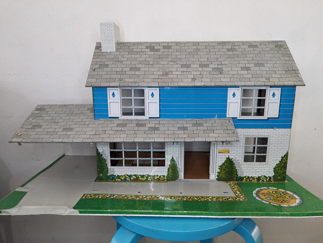 イマン　マリカ　ドールハウス Vintage Marx Tin Litho Dollhouse W/carport - Etsy