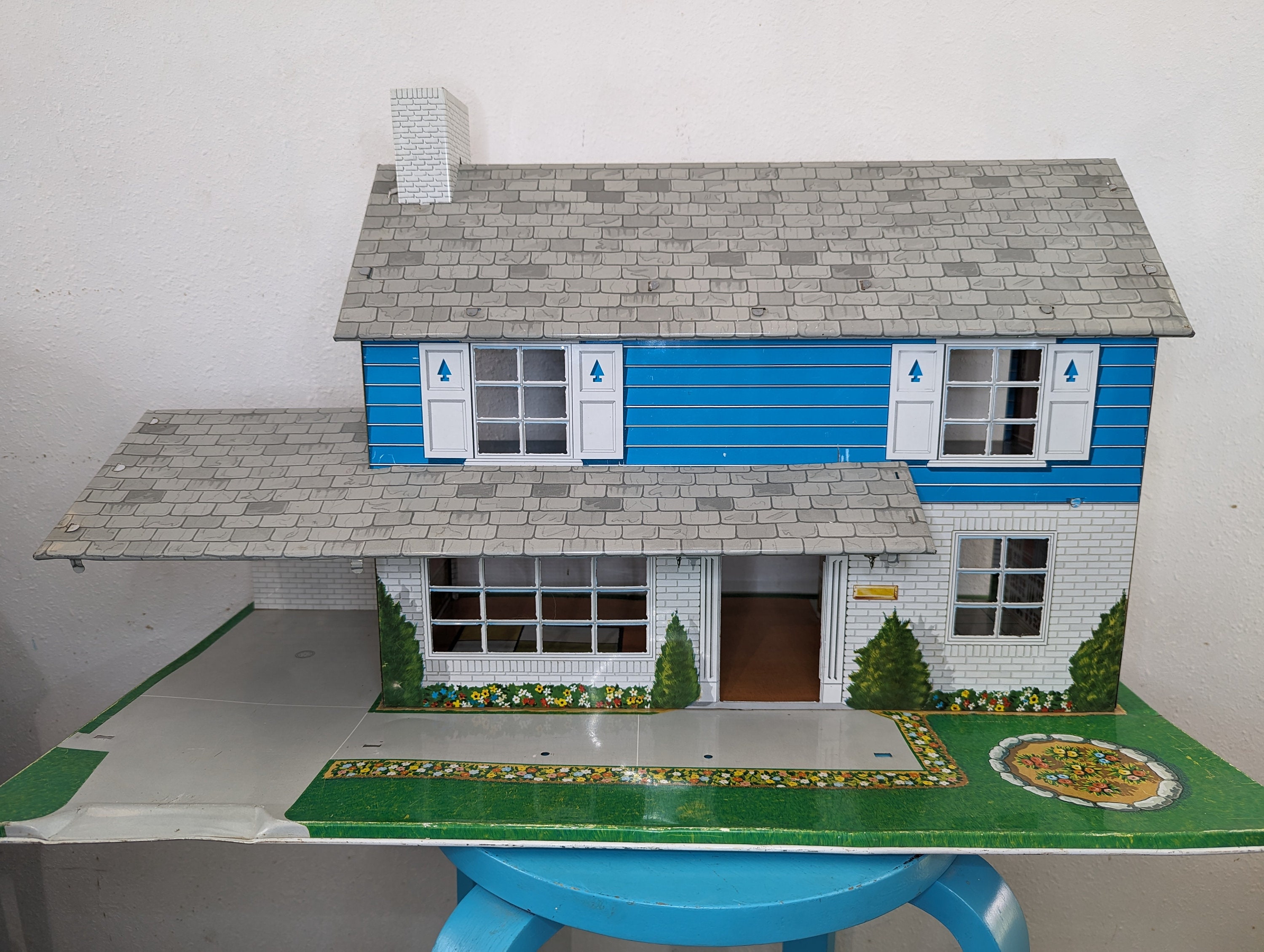 Vintage Marx Tin Litho Dollhouse W/carport - Etsy