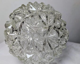 Pressed Glass Light Globe 6 In Size W/3.25 In Collar