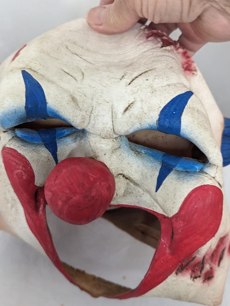 Vintage Latex Halloween dirty Clown Mask Etsy