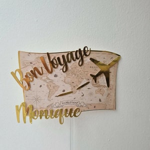 Bon voyage leaving cake topper traveling cake topper