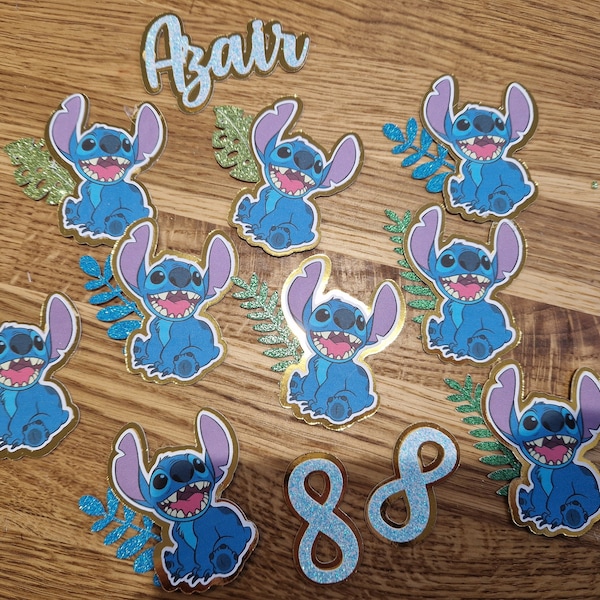 Stitch cupcake toppers personalised
