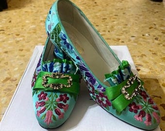 rococo shoes size FR39 embroidered